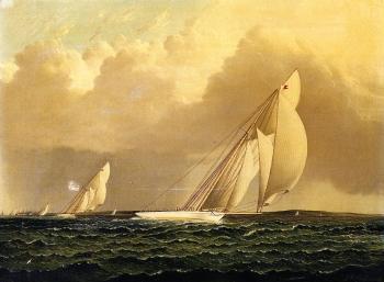 James E Buttersworth : Yacht Race in New York Harbor